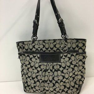 COACH Signature Penelope Jacquard Gray/Black tote